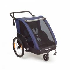 Polisport DUO 2 fietskar voor twee kinderen, inclusief wandelset